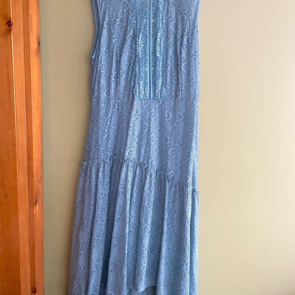 Sleeveless BOHO tiered dress with embroidered details